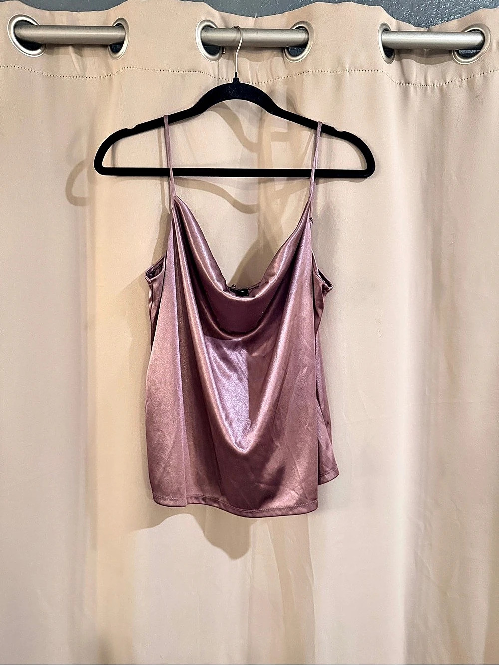 Paperoc Satin-Look Cowl Neck Camisole in Purple